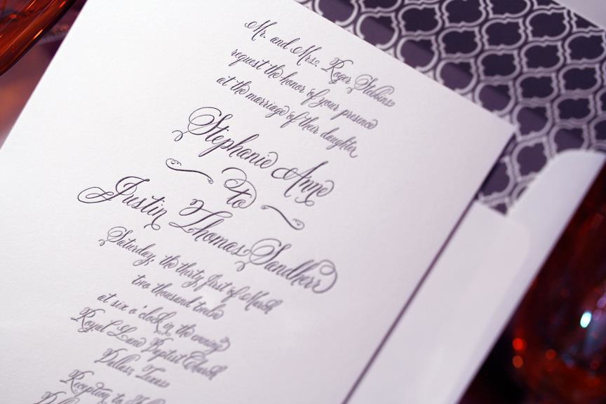 Cursive Font Wedding Invitation