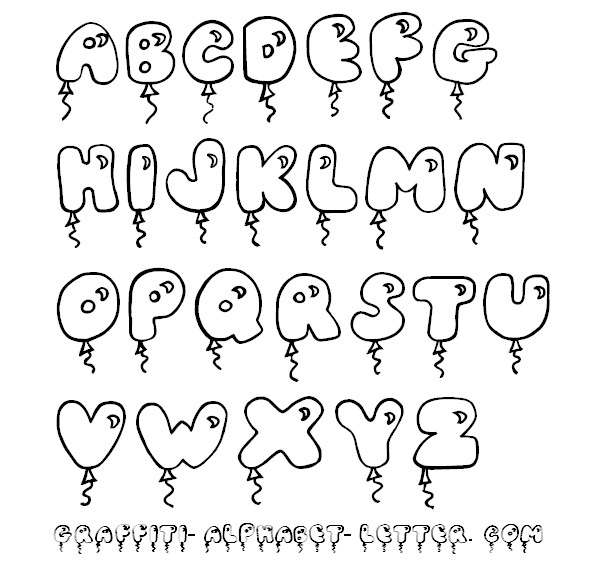 Cute Bubble Letters Graffiti Fonts