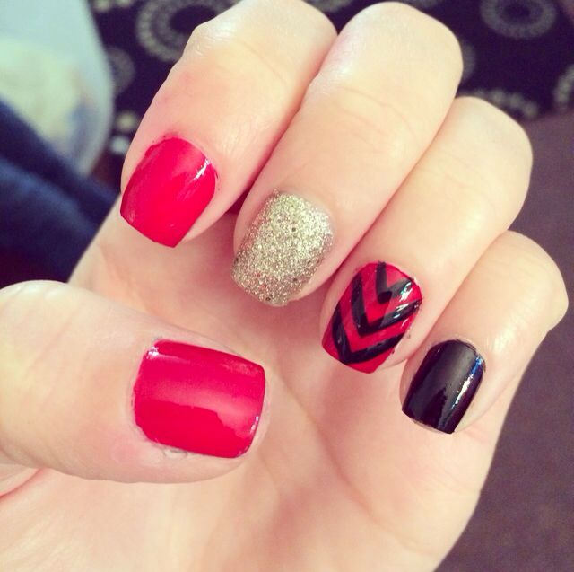 Cute Nail Designs Red and Black