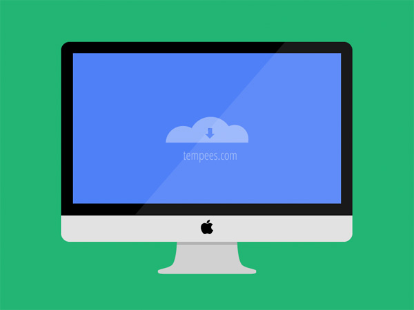 Flat iMac Mockup Vector