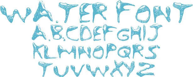 18 Water Font Text Images