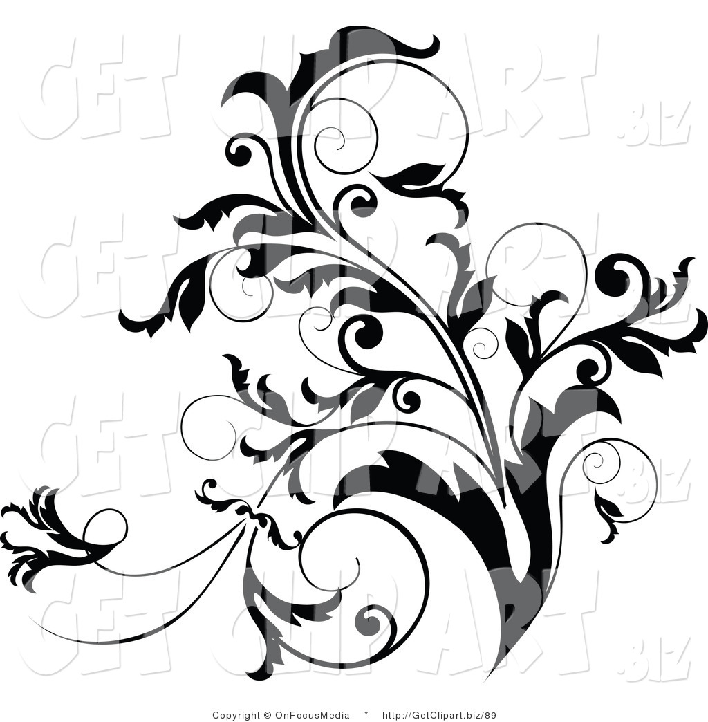 Free Flourish Clip Art Black and White