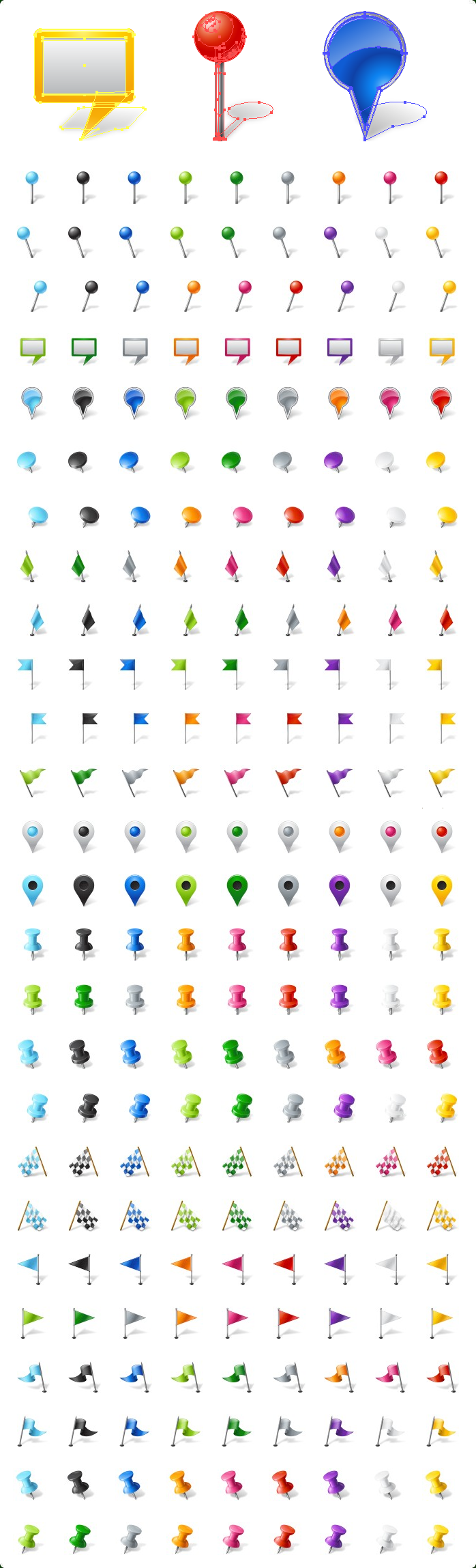 Google Map Marker Icons Vector