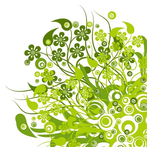 Green Floral Vector Graphic