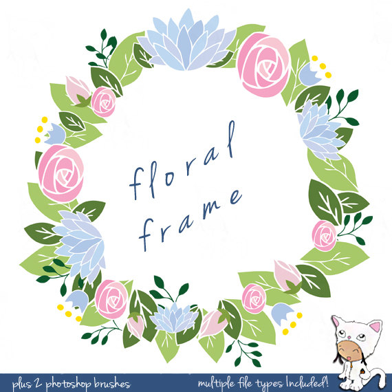 Hand Drawn Frame Clip Art Flowers