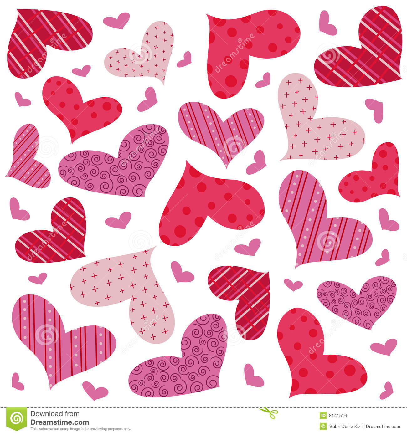 Hearts Seamless Pattern Vector