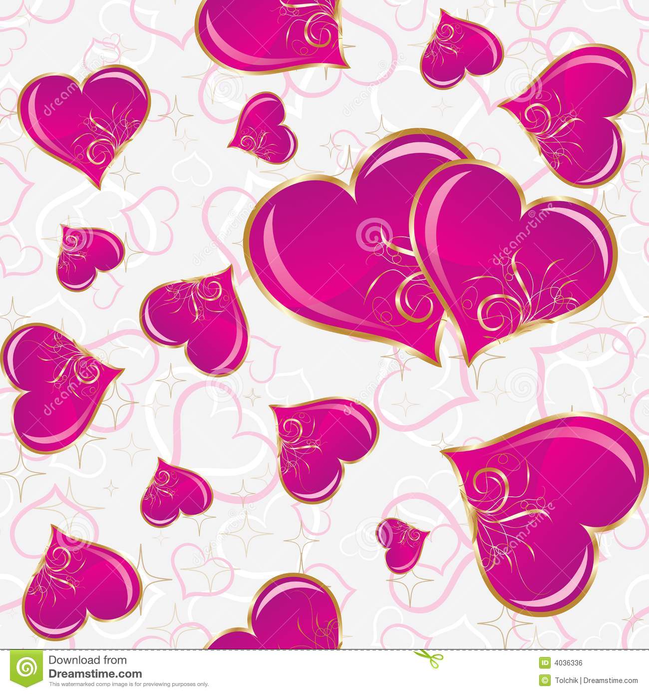 Hearts Seamless Pattern Vector