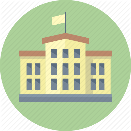 High School Building Icons High School Building Icons