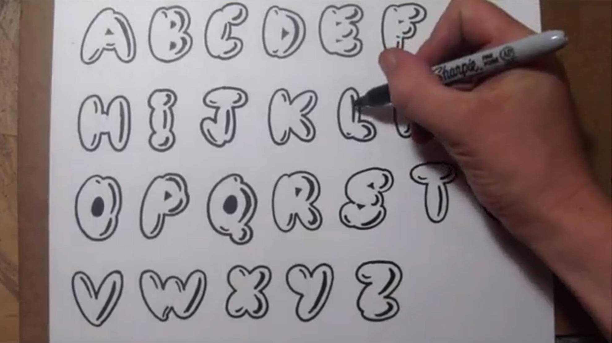 How to Draw Graffiti Bubble Letters A-Z