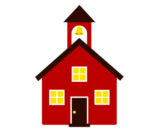 Icons of Schoolhouse Clip Art Free