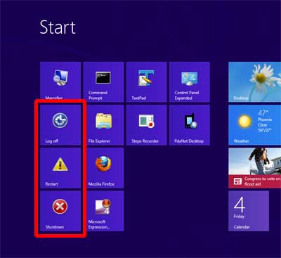 Log Off Shortcut Windows 8