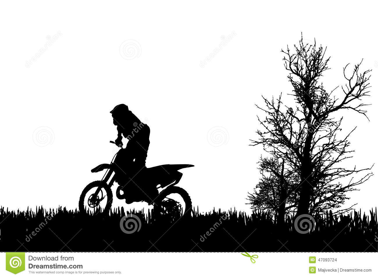 Man On Motorcycle Silhouette Vector