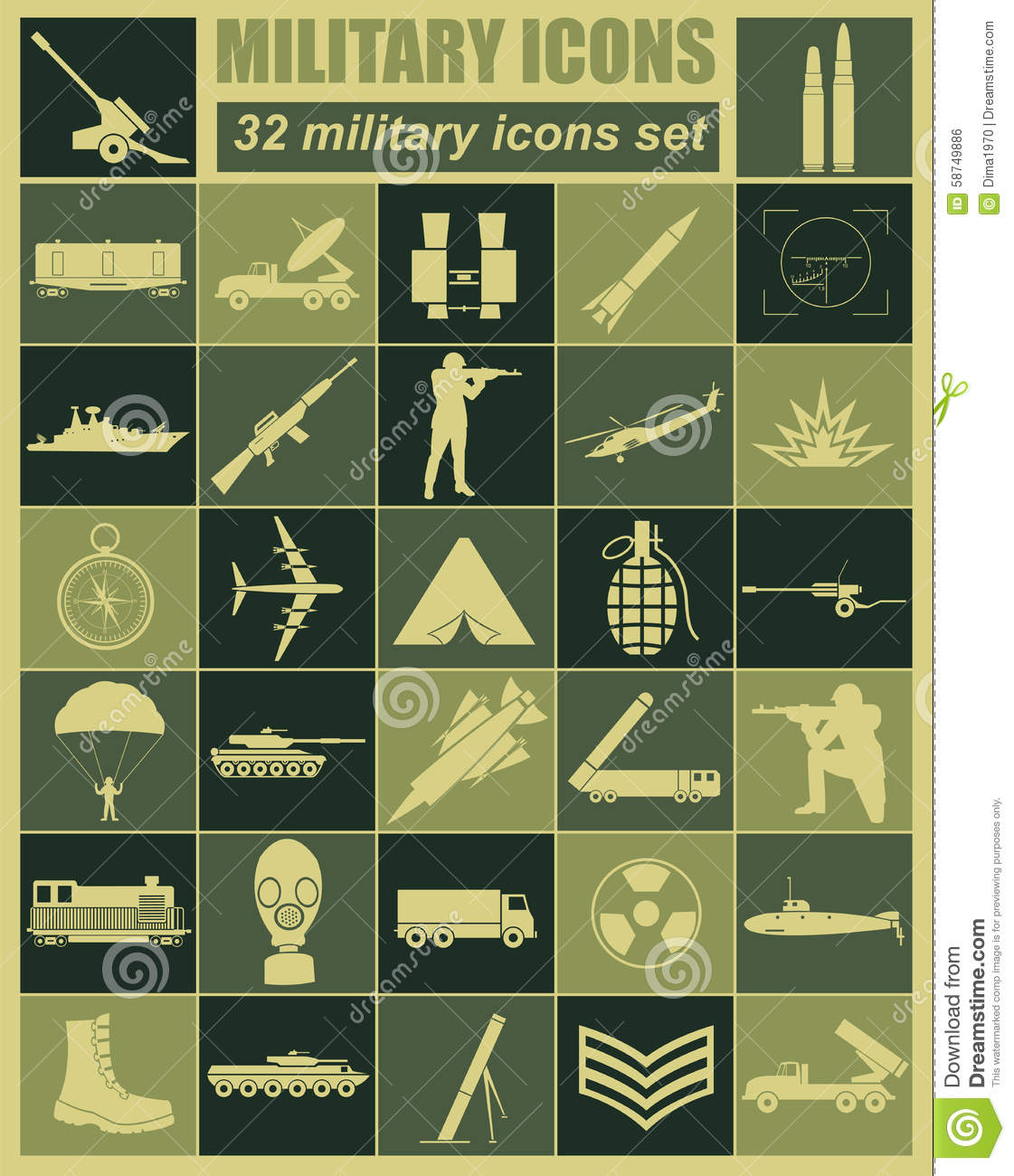 Military Icons Vector