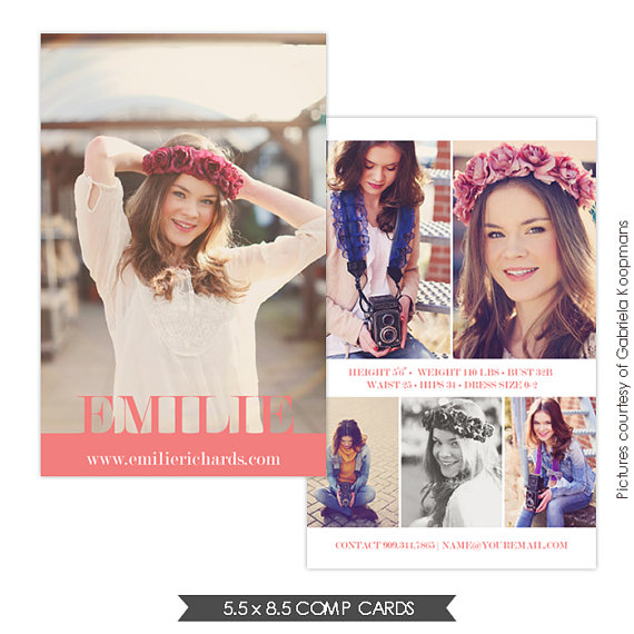 Model Comp Card Template Photoshop