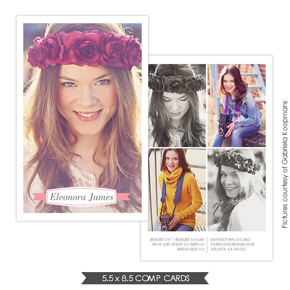 Model Comp Card Template Photoshop