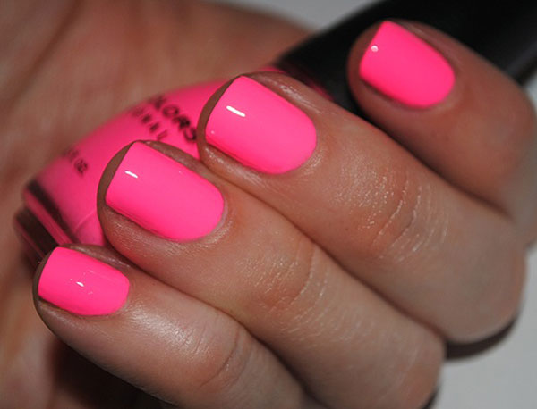 Neon Pink Nail Polish Toes