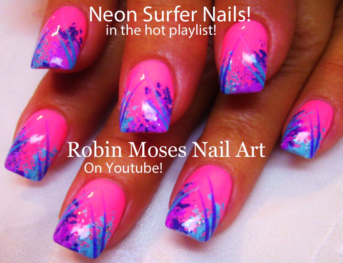 7 Neon Pink Nail Designs Images