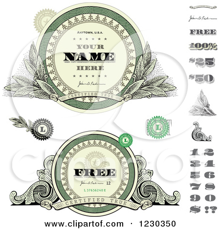 Numbers and Money Clip Art