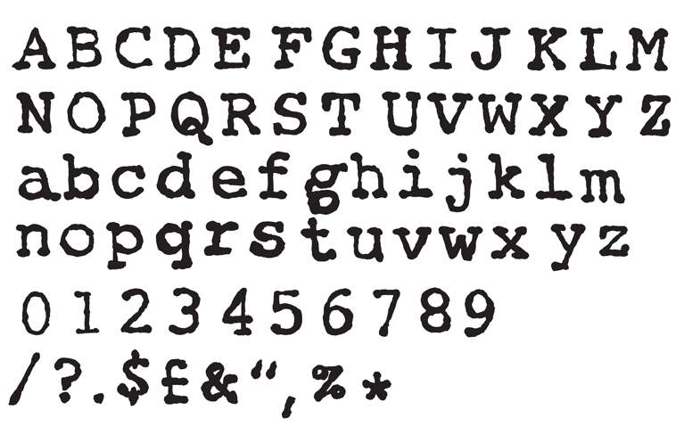 Old Typewriter Font Numbers