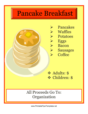 Pancake Breakfast Flyer Template Free