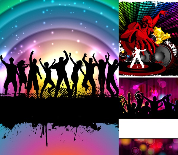 Party Crowd Silhouette Vector