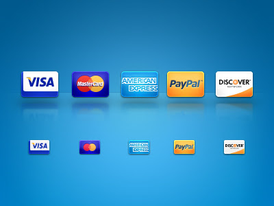 PayPal Logo Visa MasterCard Discover American Express