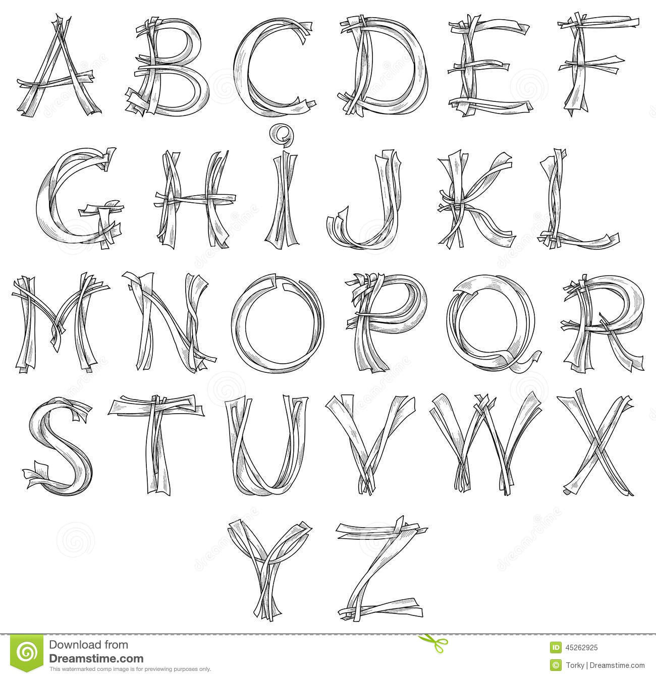 Pencil Sketch Alphabet