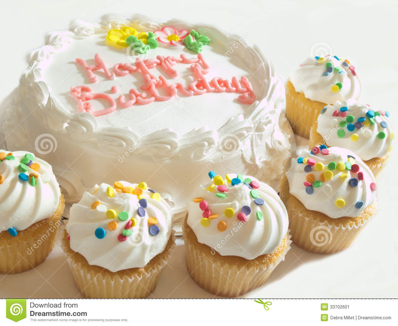 Photo of Colorful Birthday Cupcakes with Sprinkles Photo of Colorful Birthday Cupcakes with Sprinkles