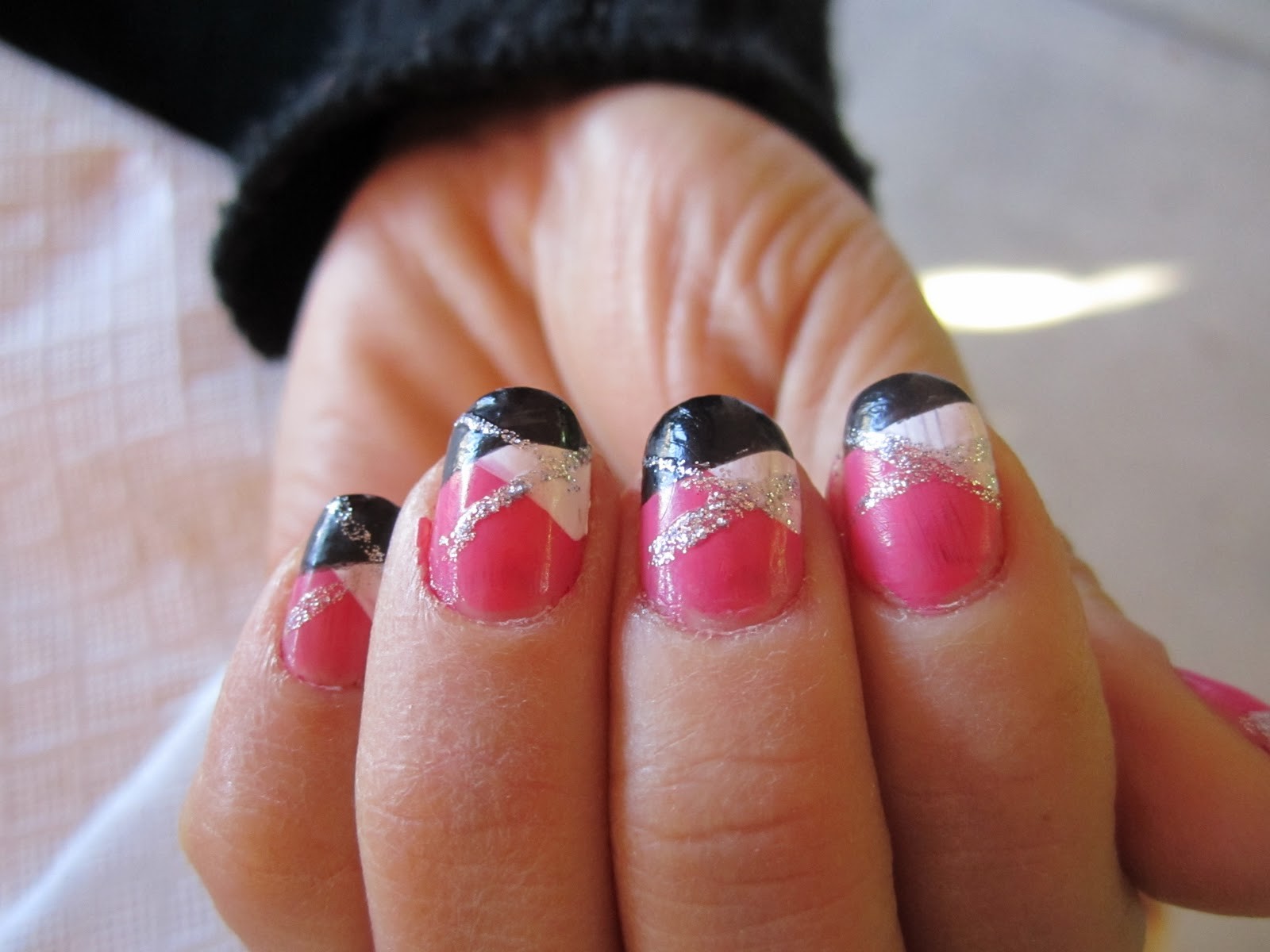 Pink and White Nail Design