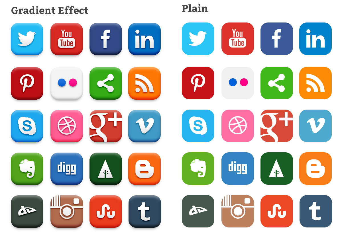 Popular Social Media Icons