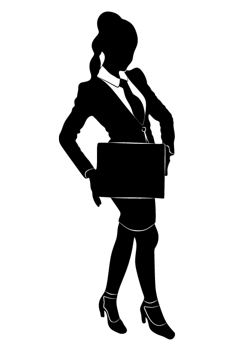 Professional Woman Silhouette Vector
