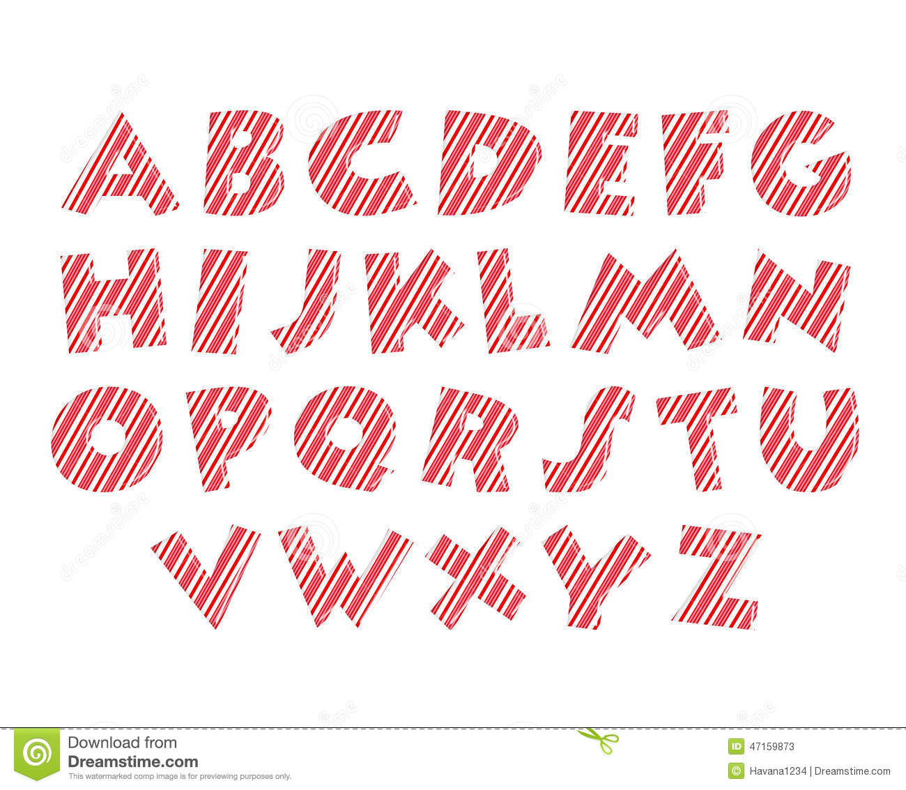 Red and White Candy Cane Font
