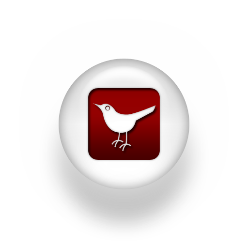 Red and White Twitter Bird Logo