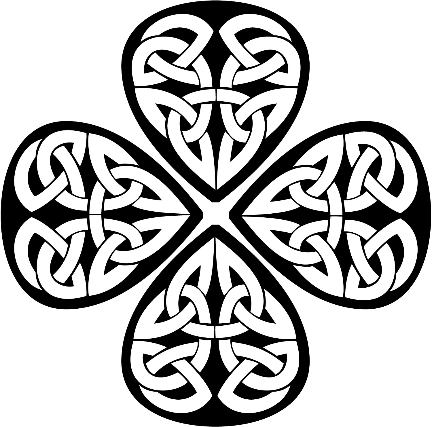 Shamrock Clip Art Black and White