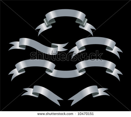 Silver Ribbon Banner Vector