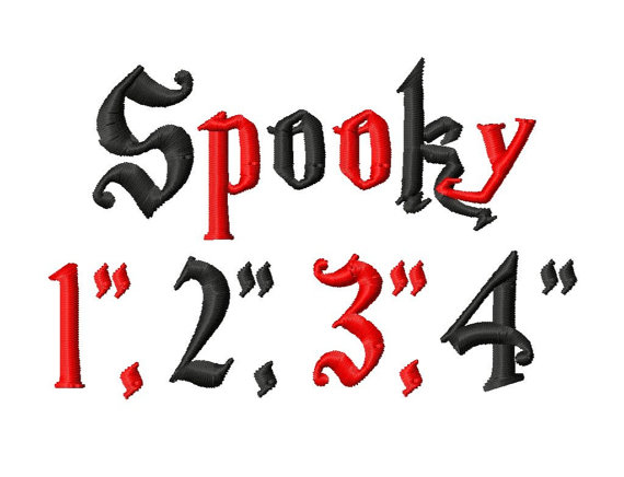 Spooky Font Machine Embroidery
