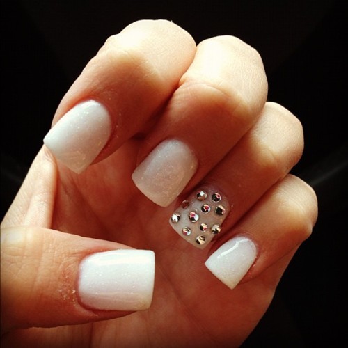 Square White Acrylic Nails