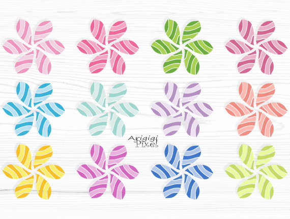 Striped Flower Clip Art