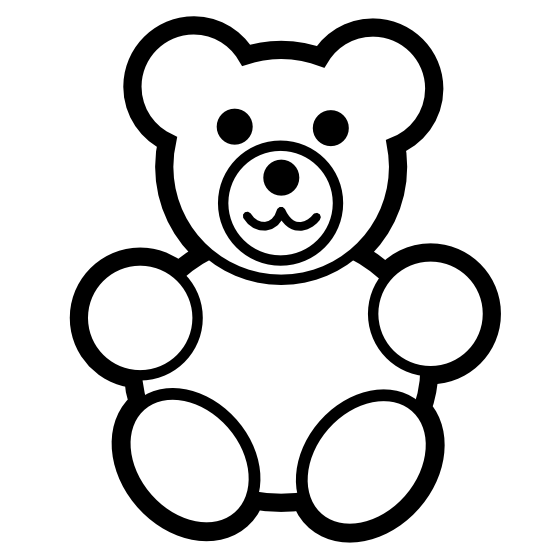 Teddy Bear Clip Art Black and White