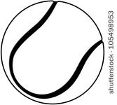 Tennis Ball Vector Black and White
