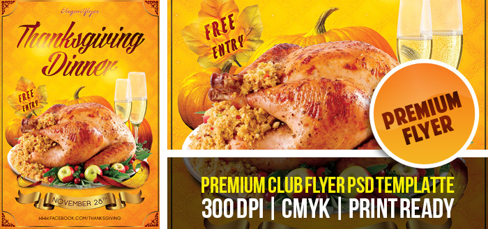 Thanksgiving Dinner Flyer Templates Free