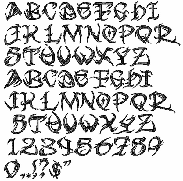 Tribal Letters Fonts Alphabet