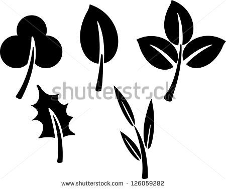 Vector Leaves Black and White