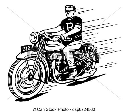 Vintage Motorcycle Clip Art