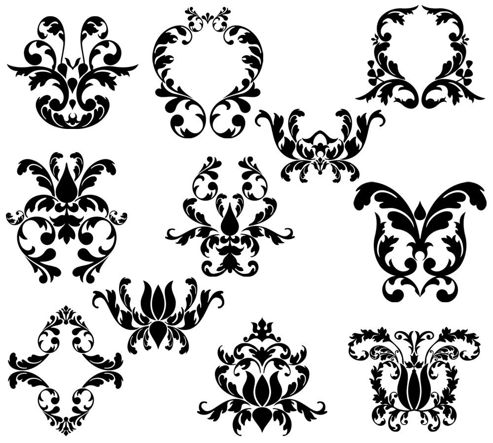 White Damask Clip Art