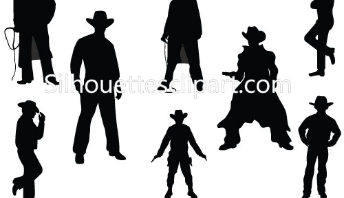 Wild West Cowboy Silhouettes