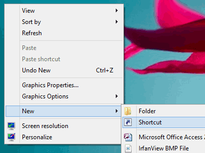 Windows 8 Shut Down Shortcut Desktop