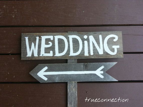 Wood Wedding Arrow Sign