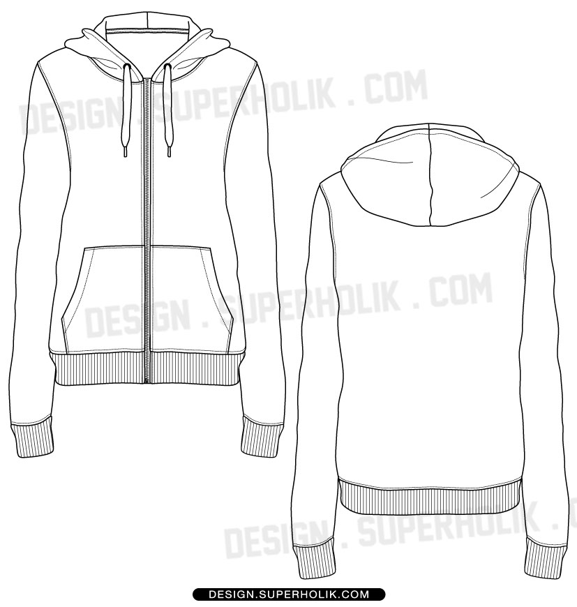 Zip Hoodie Template