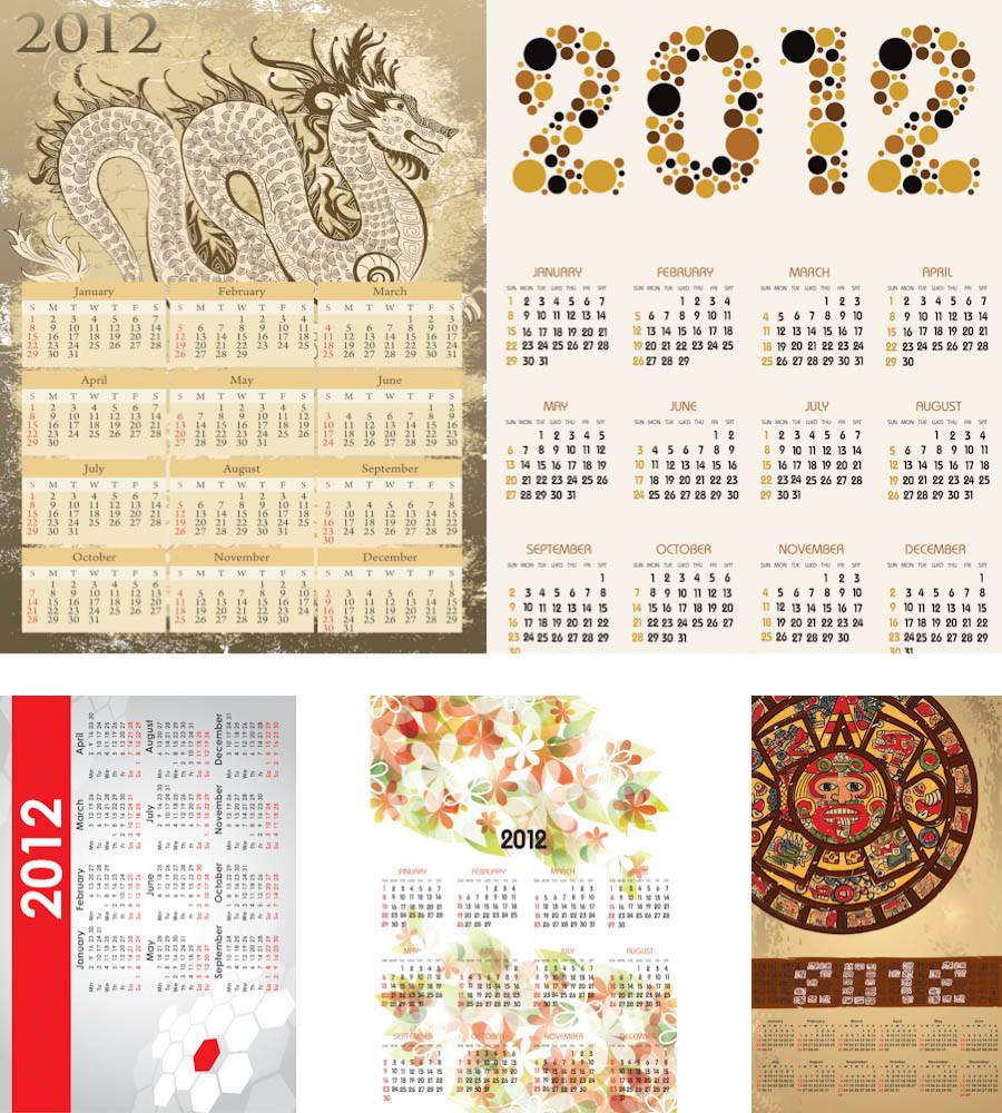 2012 Calendar Design Templates Free